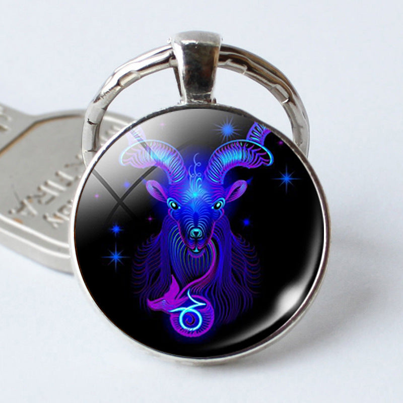 Time Stone Metal Keychains (12constellations)