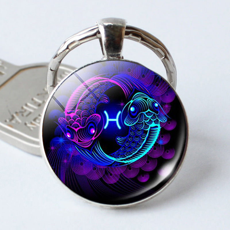 Time Stone Metal Keychains (12constellations)